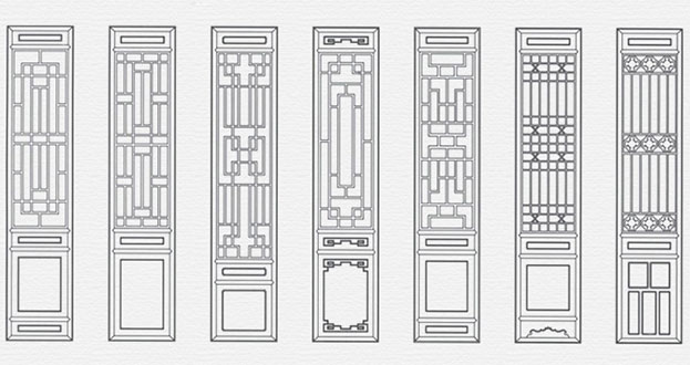 文昌常用中式仿古花窗图案隔断设计图