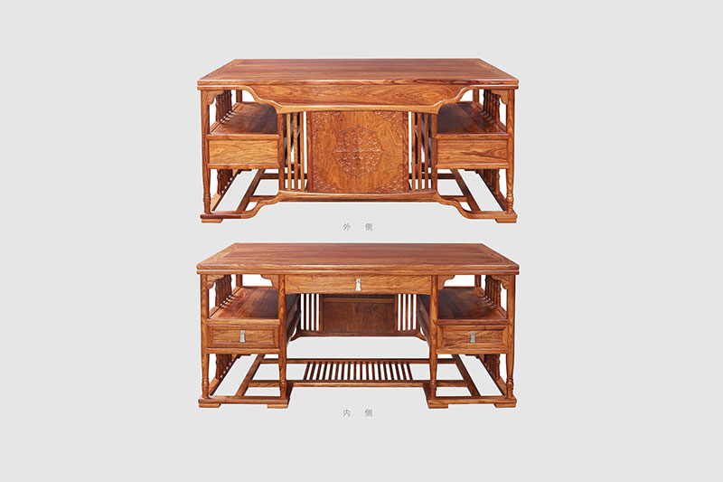 文昌中式家居装饰书房桌椅组合家具效果图